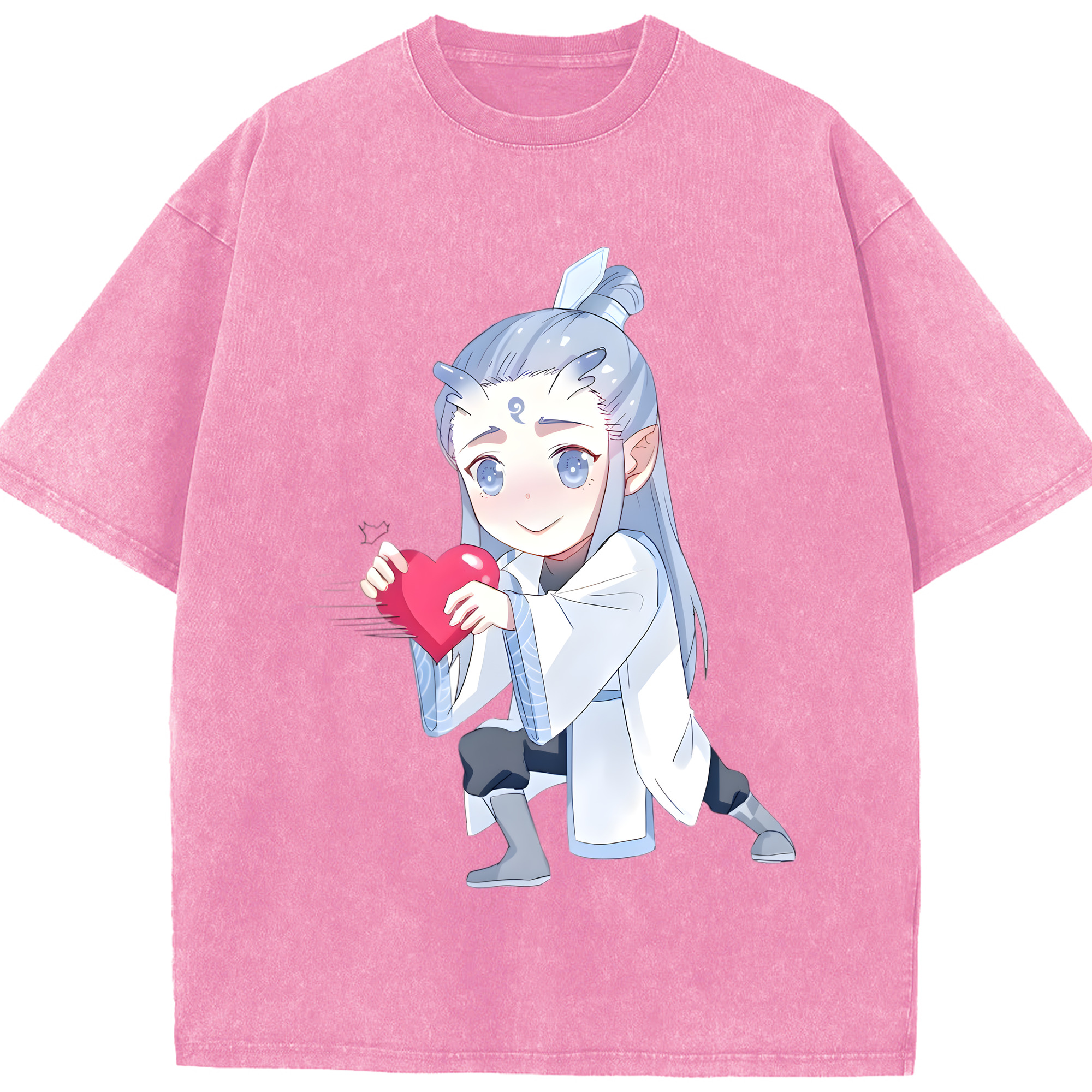 （画像用） Ne Zha 2 ナタ 魔童の大暴れ 綿100% ヴィンテージ風 半袖Tシャツ（フロントプリント）